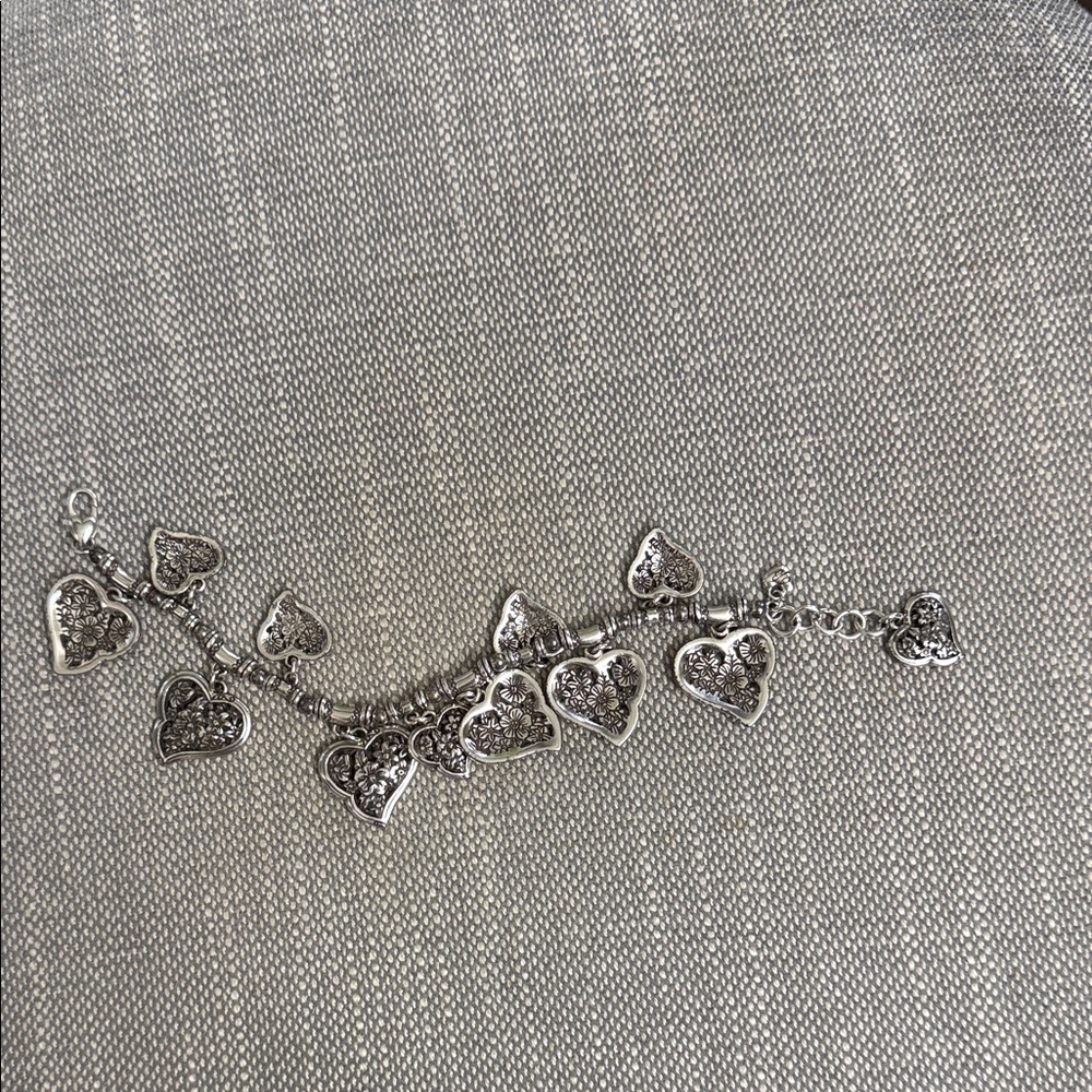 Brighton Silver Heart Charm Bracelet-Excellent condition! 💯